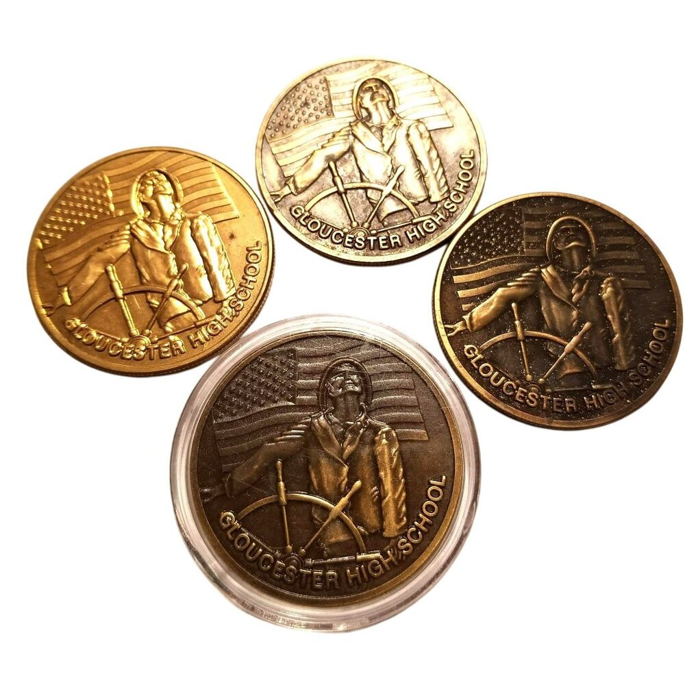 Gloucester High School Token Coins Medals 2002 and 2004 Set of 4 SC435
